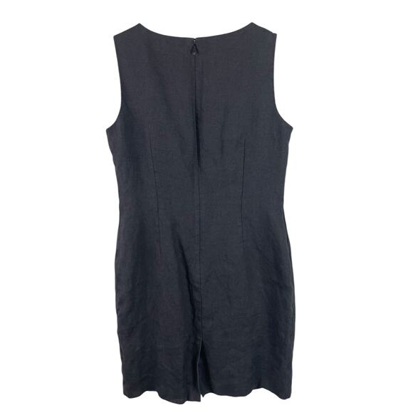 Talbots Irish Linen Shift Dress Sleeveless Classic Office Career Black Size 10 - Picture 9 of 12